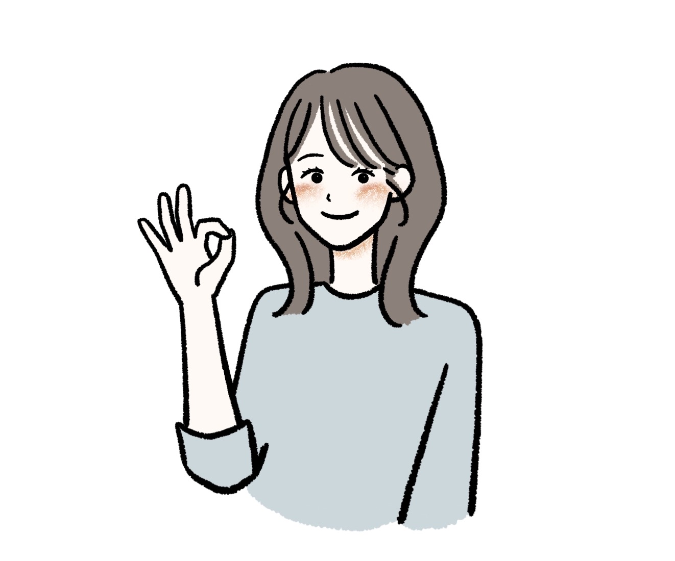 北海道のNorth Lost Virginの処女卒業サポートでの性感染症への取り組みを表すOKサインの女の子のイラスト