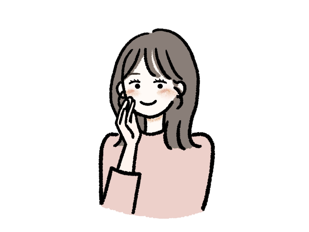 初体験・処女卒業に安心できる体位を示すリラックスした女の子イラスト（北海道札幌エリア対応）